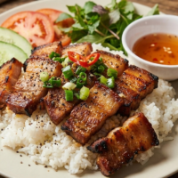 Cơm ba chỉ cháy cạnh (五花肉烧饭)