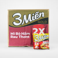 Mì 3 Miền Gold bò hầm rau thơm (thùng 30 gói x 75g)