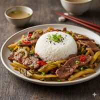 Cơm xào dưa bò (酸菜牛肉炒饭)